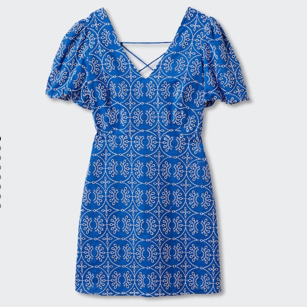 NWT Embroidered Open Back dress XS